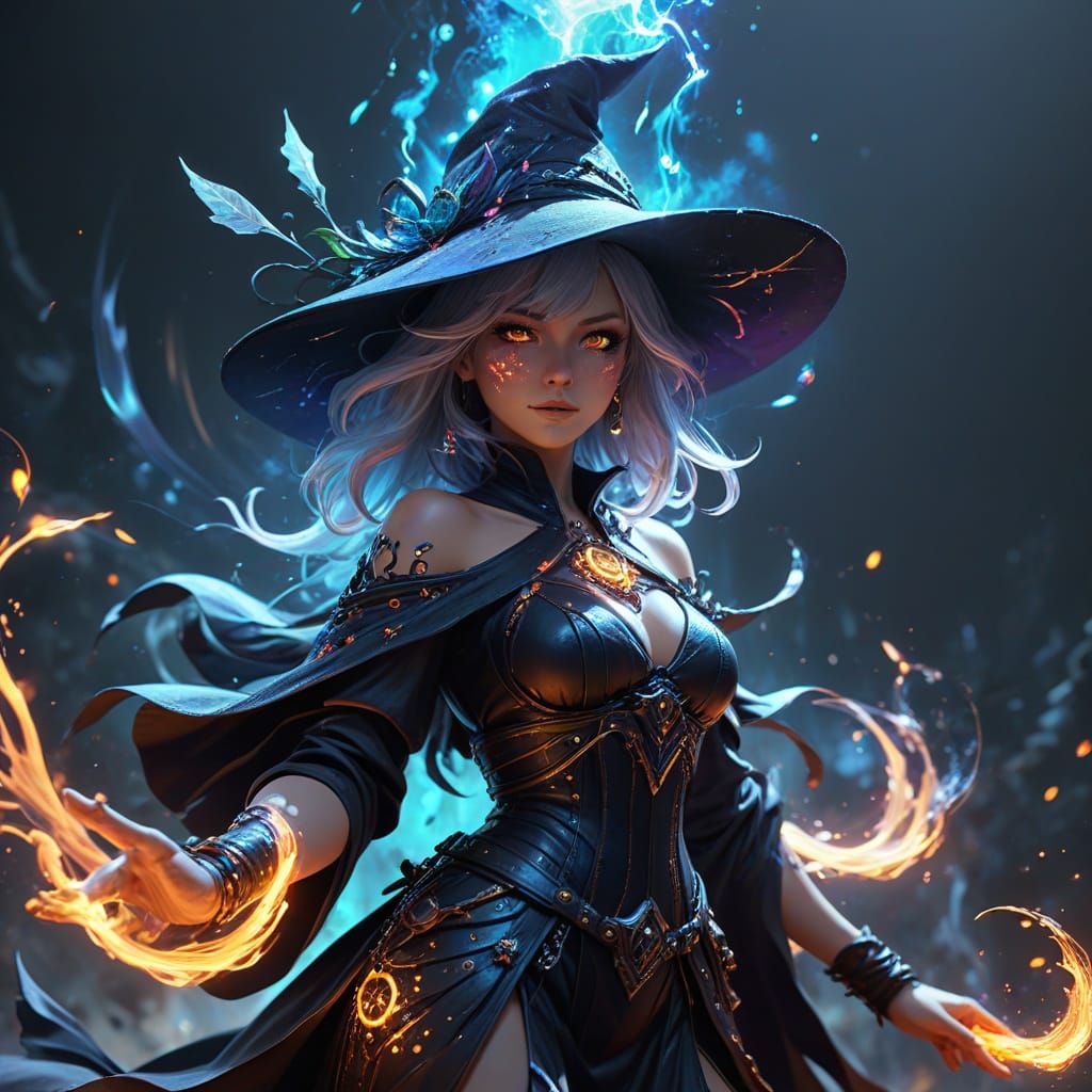 Modern Witch Creates Glowing Potions with Digital Tech