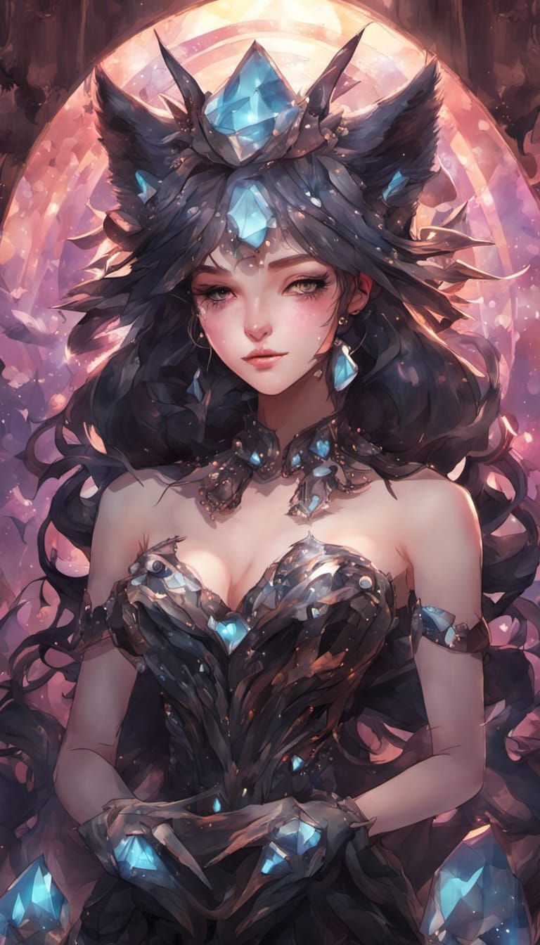 Onyx Crystal Cat Queen in Amethyst Cave