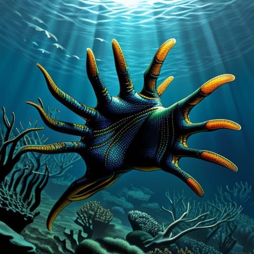 Webbed Fingers of an Aquatic Lifeform