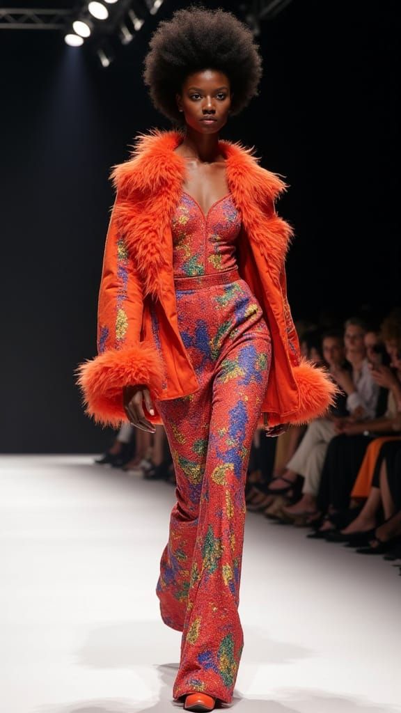 Black Model Struts Fashion Week Runway in Avant-Garde Ensemb...