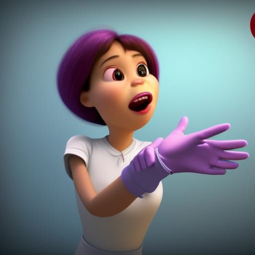 Dentist Examines Girl's Teeth: 3D Digital Art