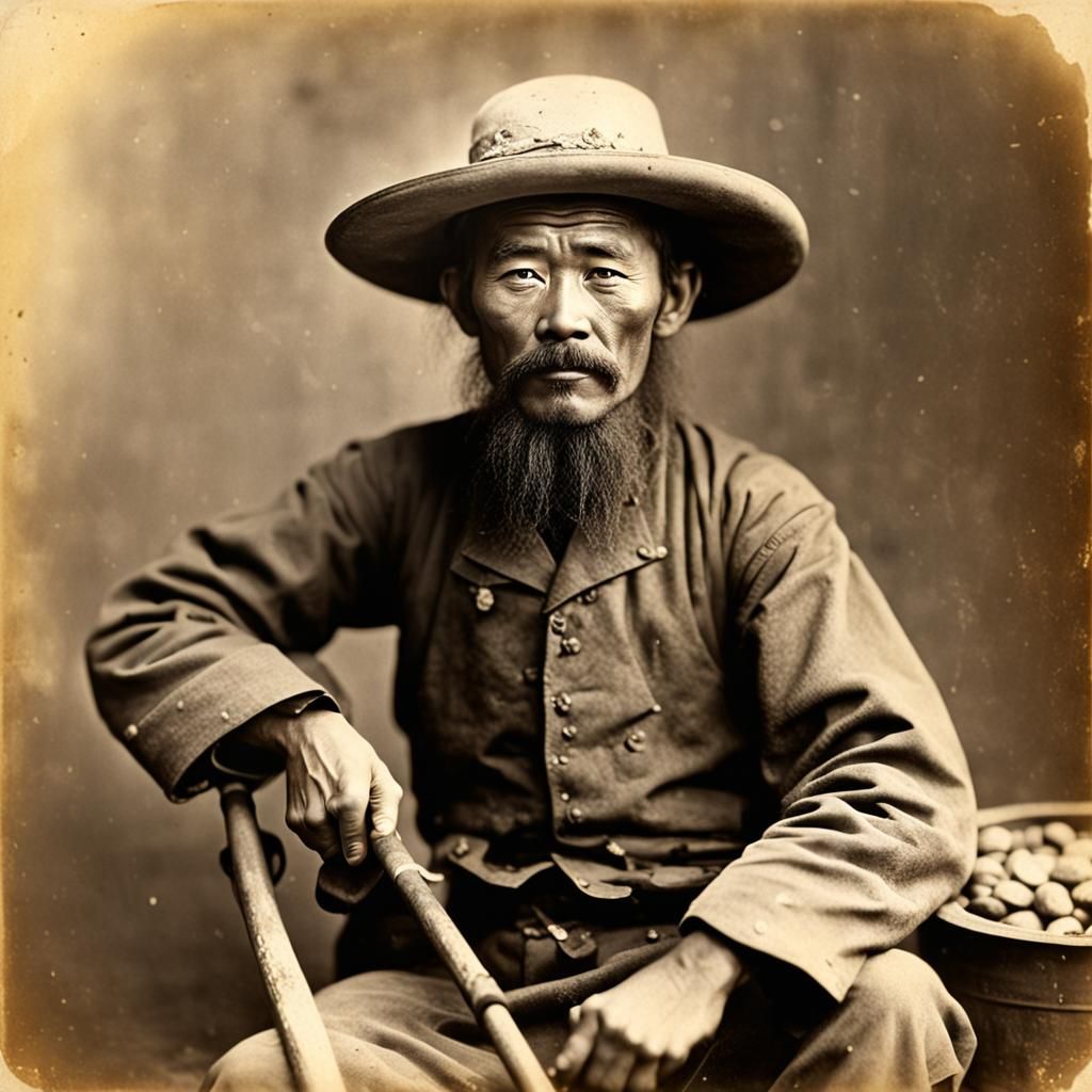 Gold Prospector Portrait in 1880s China
