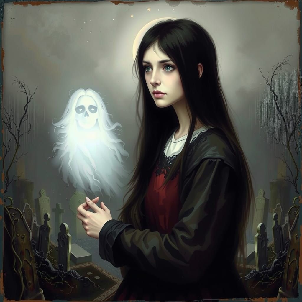 Woman in Victorian Mourning Gown Encounters Fiancé's Ghost i...