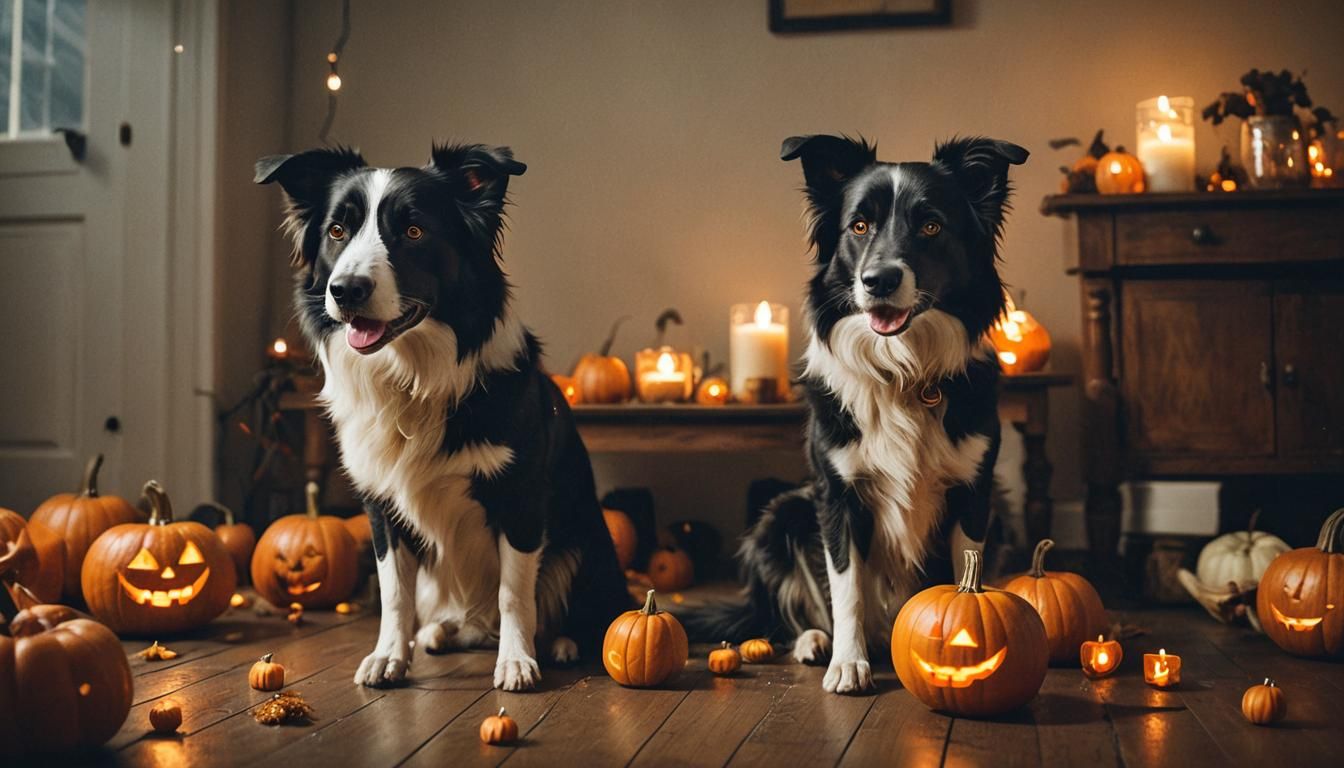 Border Collie in Eerie Dystopian Surrealism