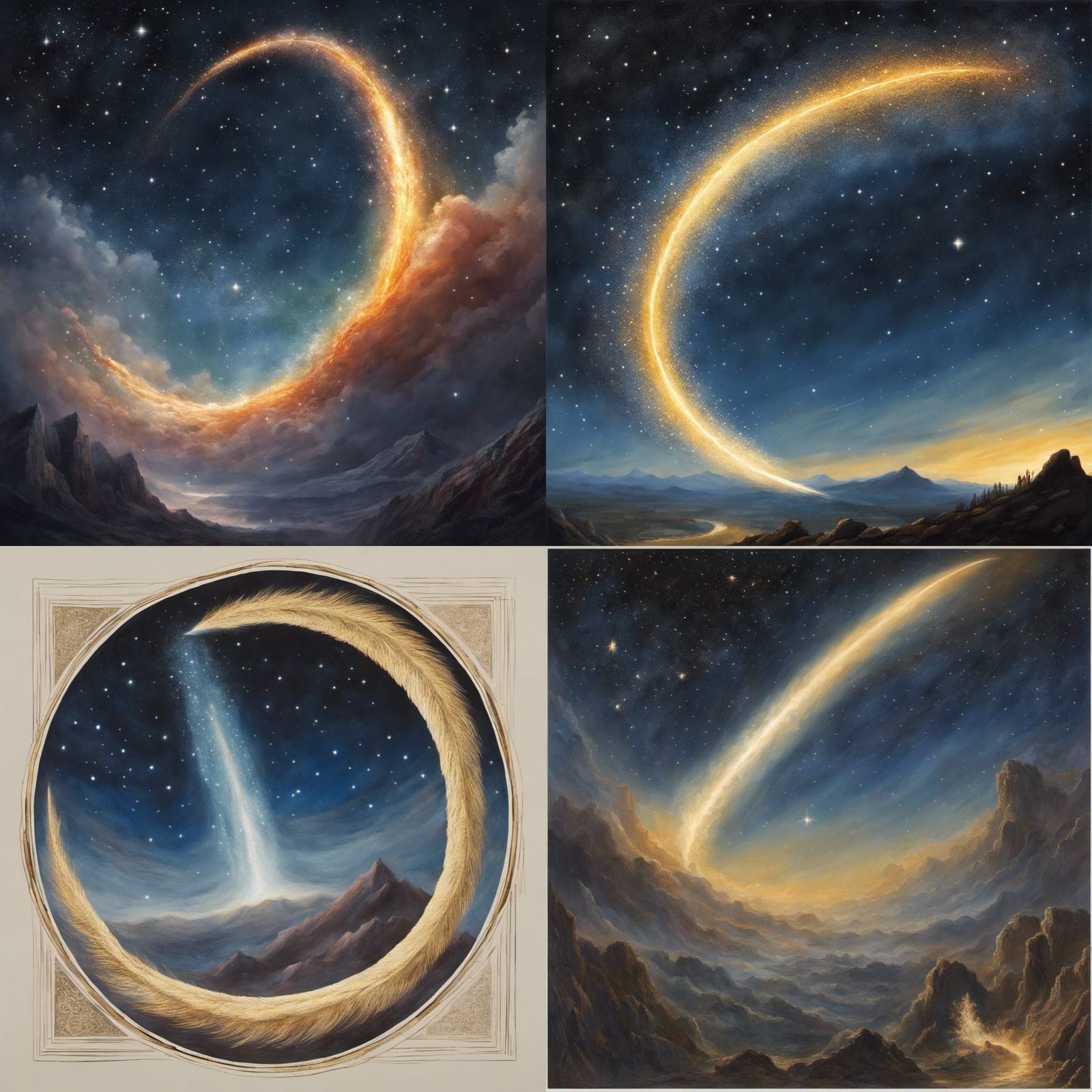 Comet's Celestial Flight Across Starry Heavens