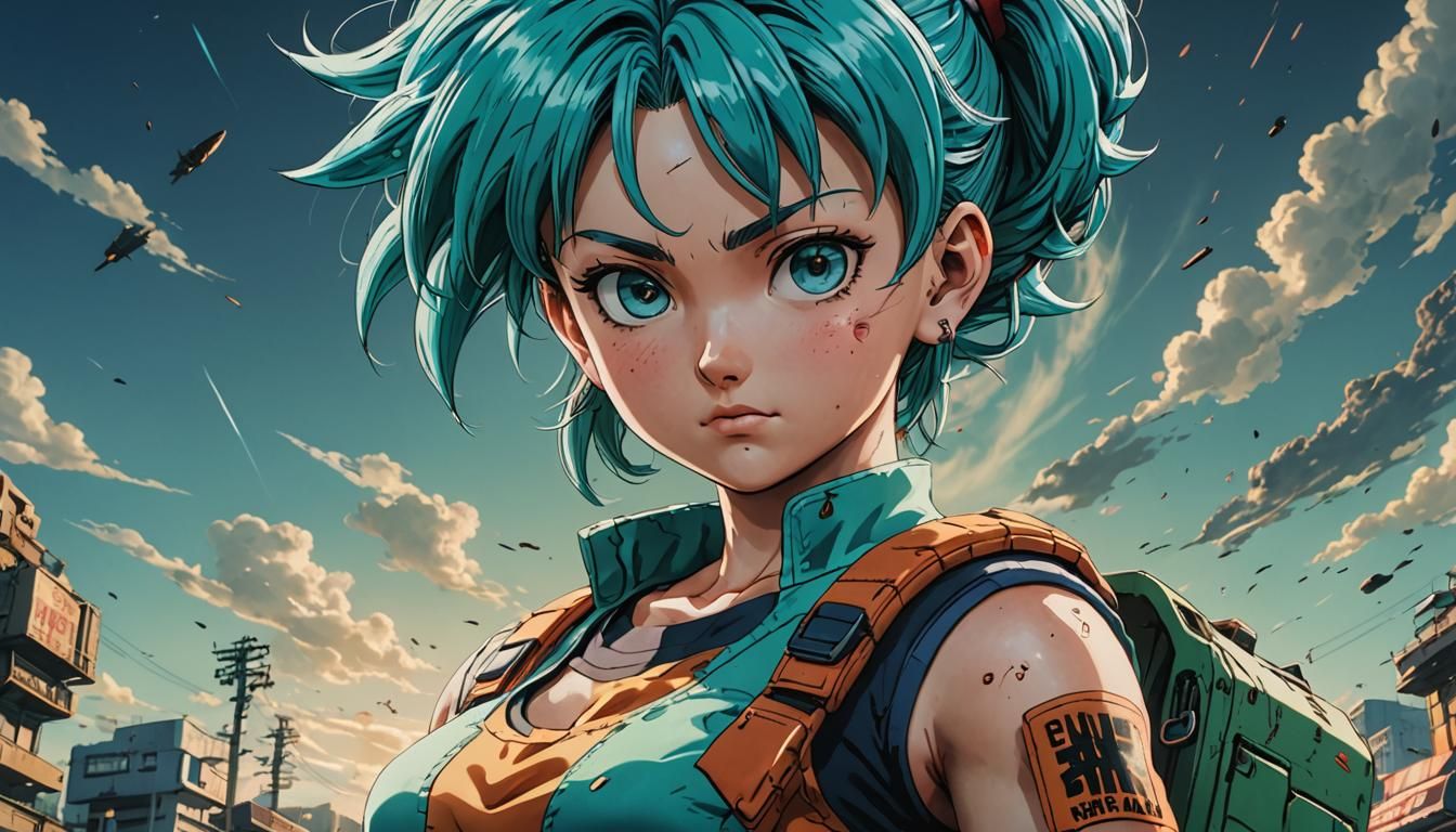 Bulma Anime Art, Cel-Shaded Manga Scan