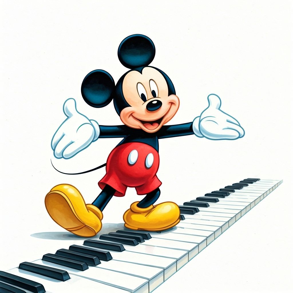Mickey Mouse Tap Dancing: A Disney Watercolor