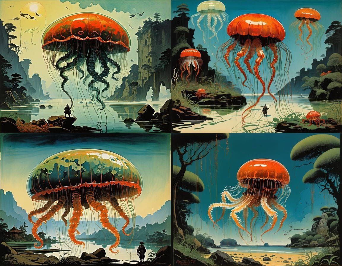 Horror Hybrid Brain Prawn as Egon Schiele Oil Painting