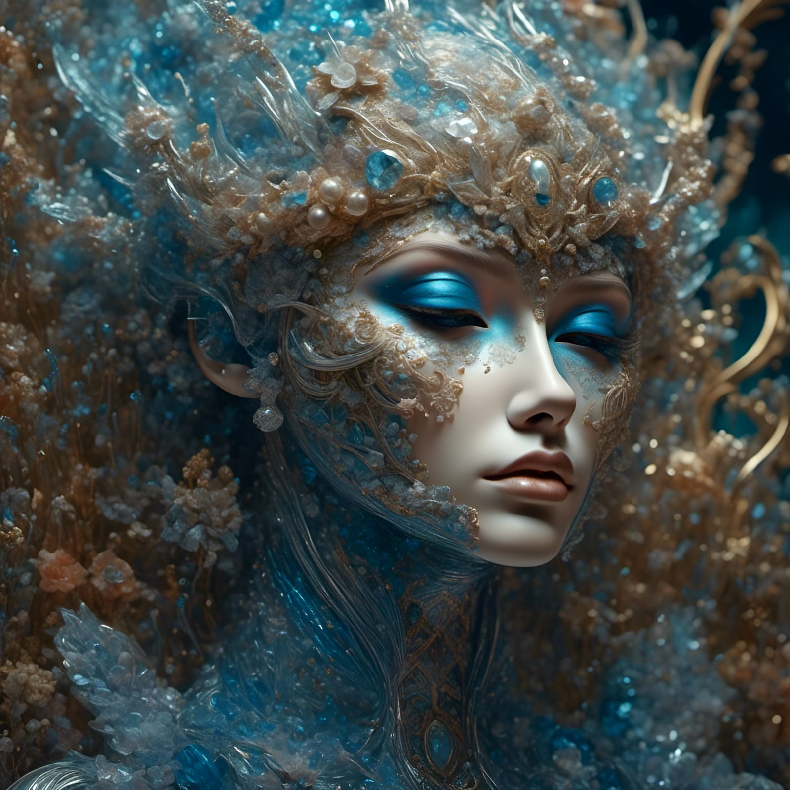 Surreal Noseless Portrait in Pastel Colors