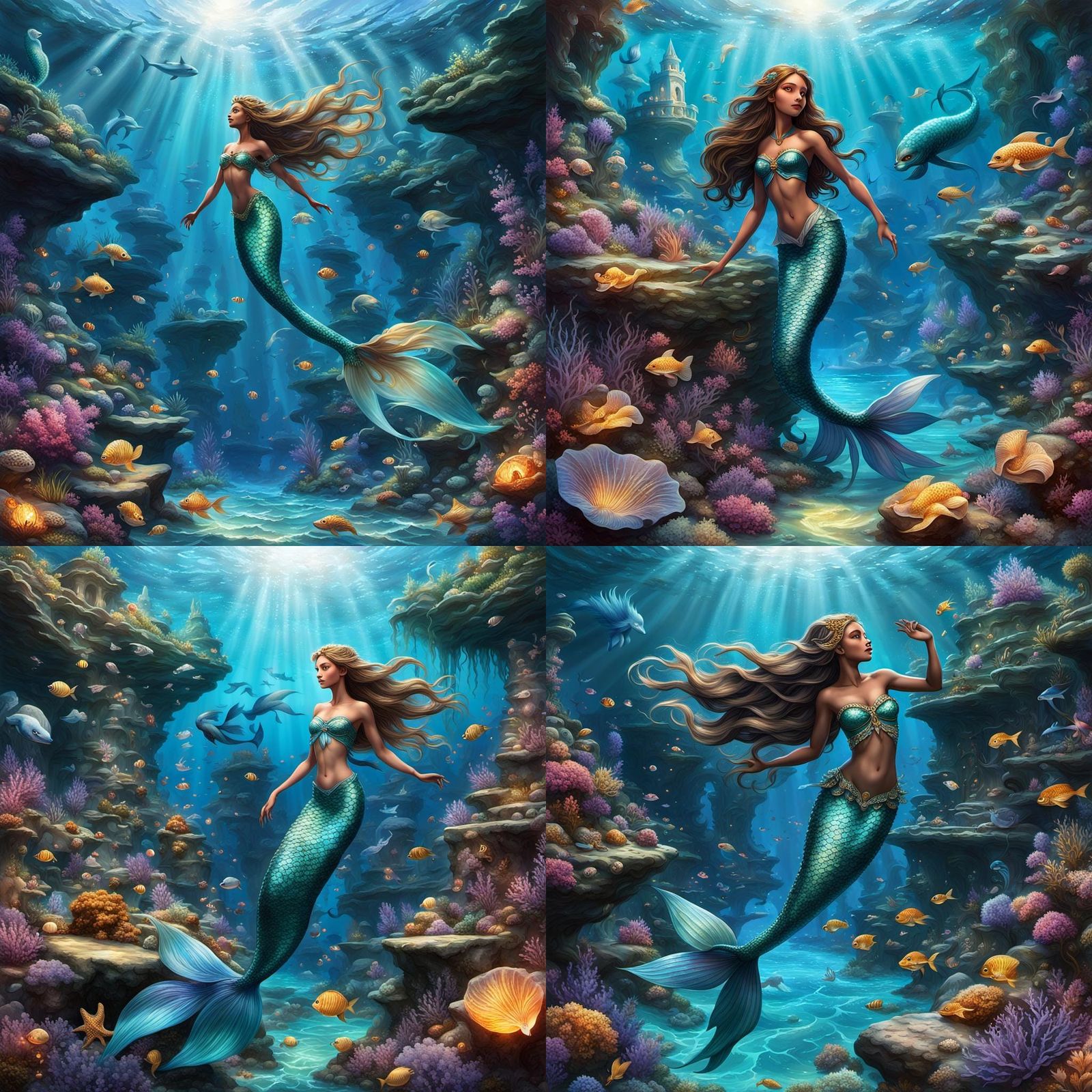 Mediterranean Mermaids Sing: 3D Digital Art
