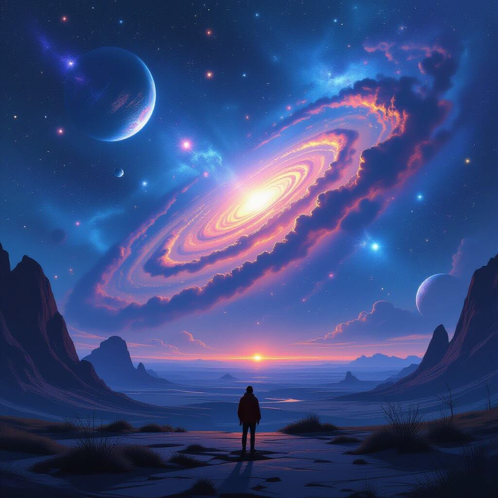 Stellar Universe: Eerie, Futuristic Cosmic Landscape