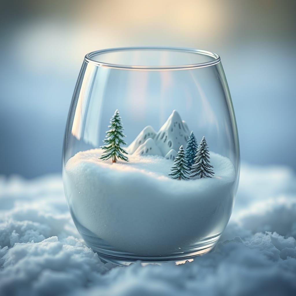 Miniature Winter Wonderland in Glass