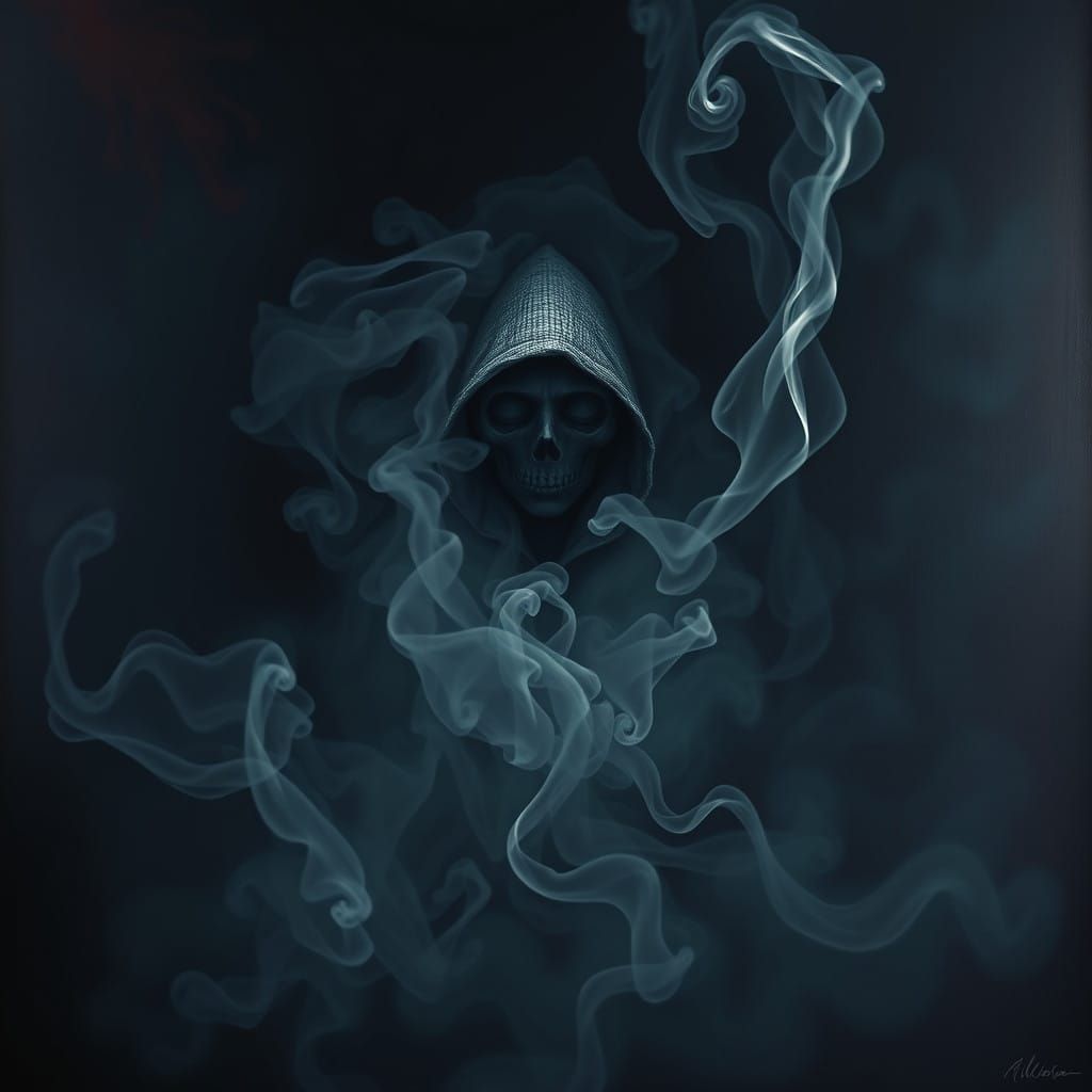 Shrouded Figure Consumed by Addiction's Dark Grip