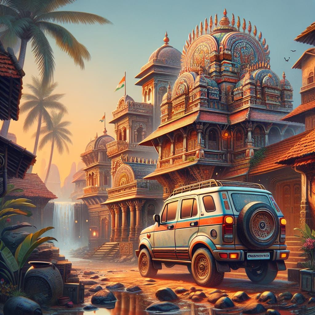 Kerala-Inspired Fantasy Art on Ford Ecosport