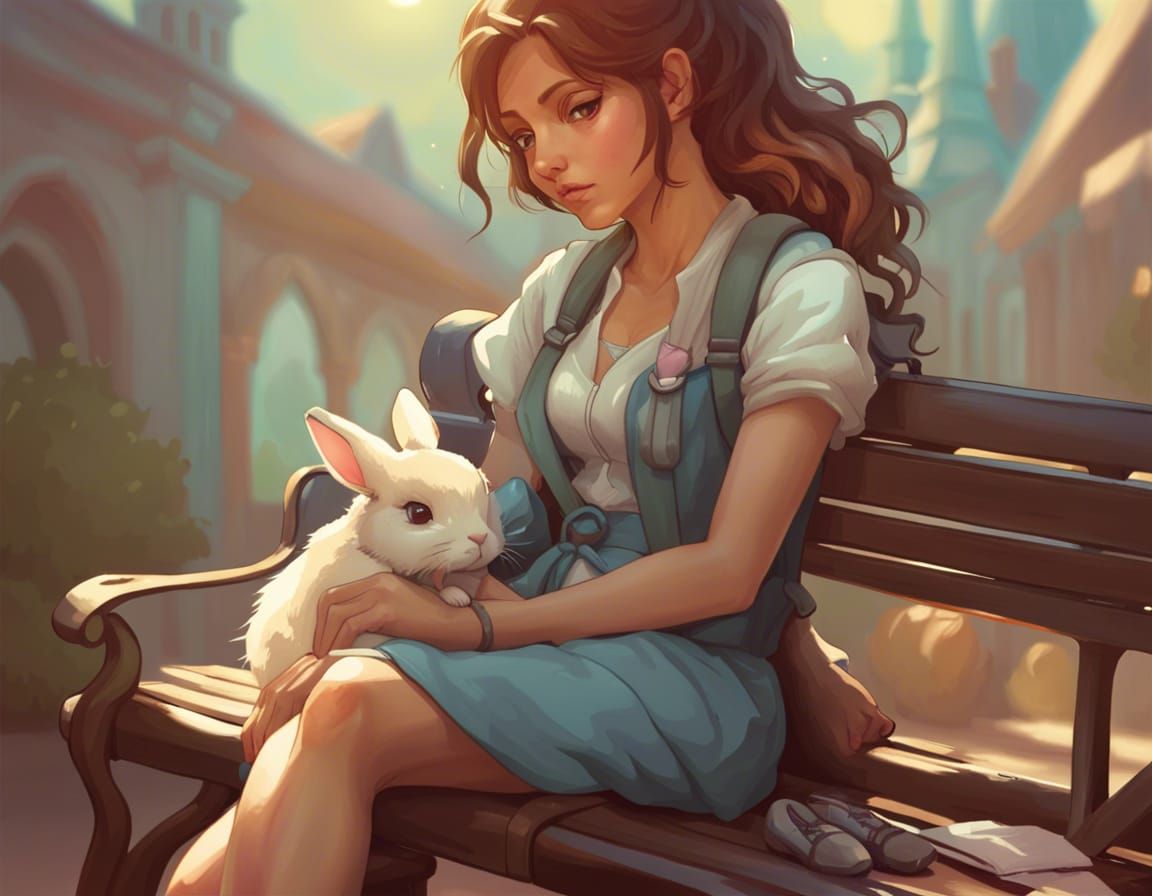 Girl with Rabbit: Detailed Portrait in Unreal Engine