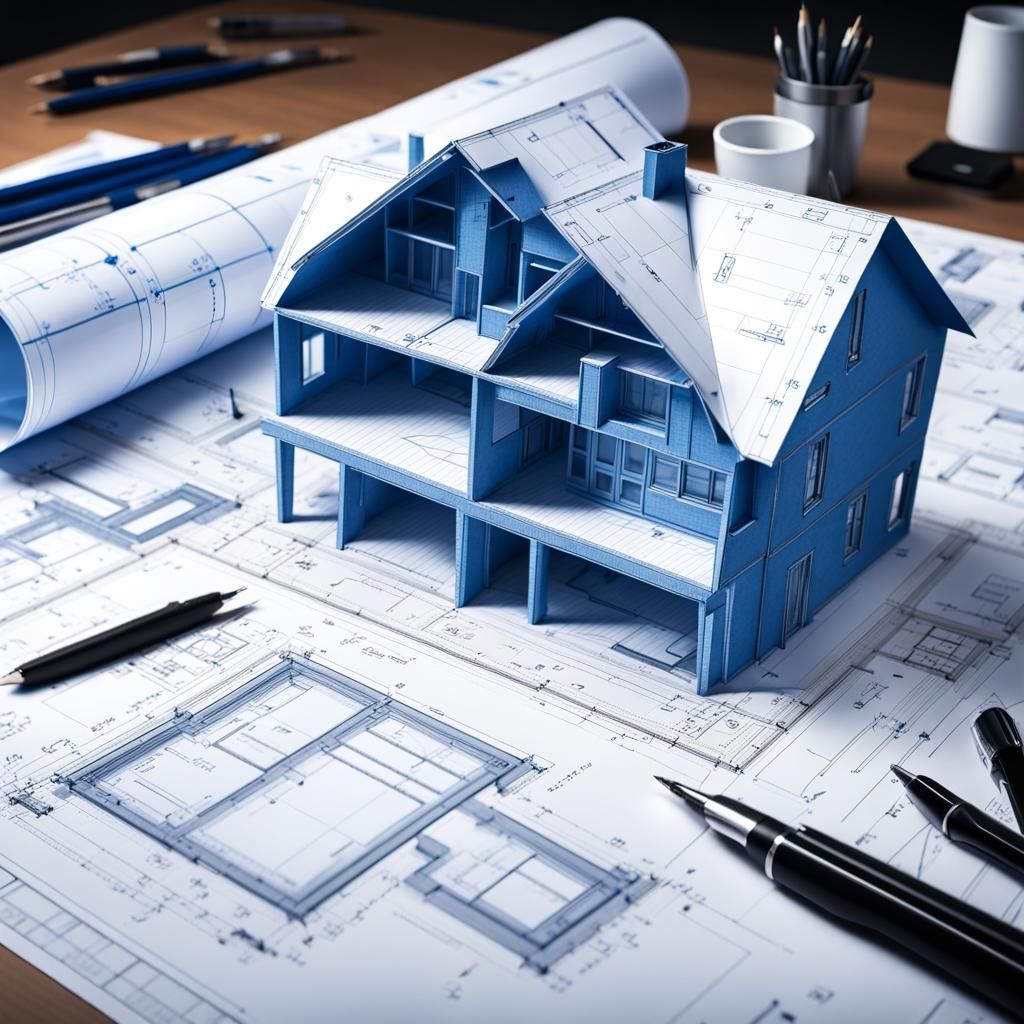 Detailed Blueprint House Design with Tools