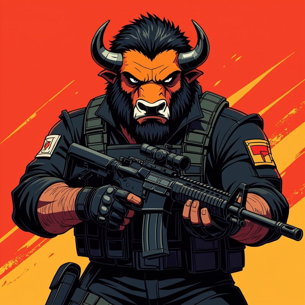 Gru as Bison: Stylized Street Fighter Illustration