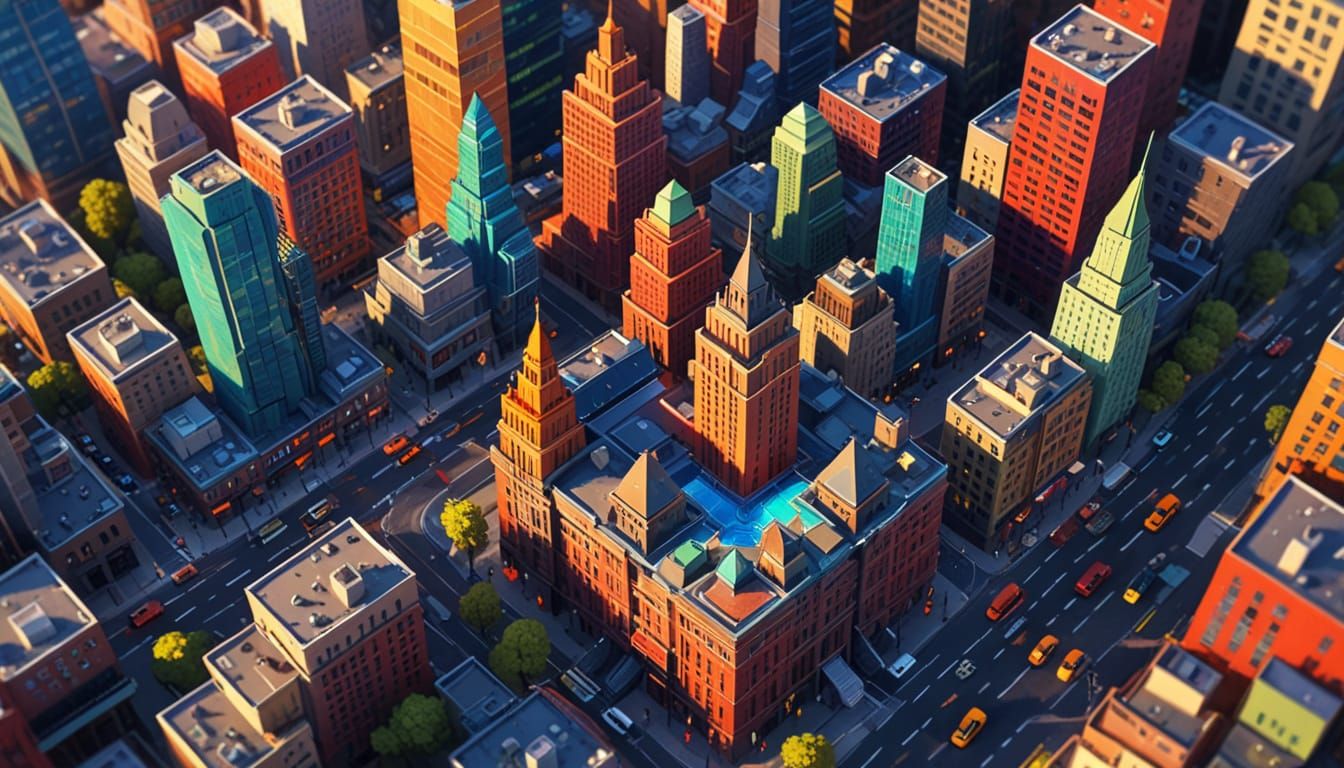 Isometric Metropolis: Low-Poly 3D Animation
