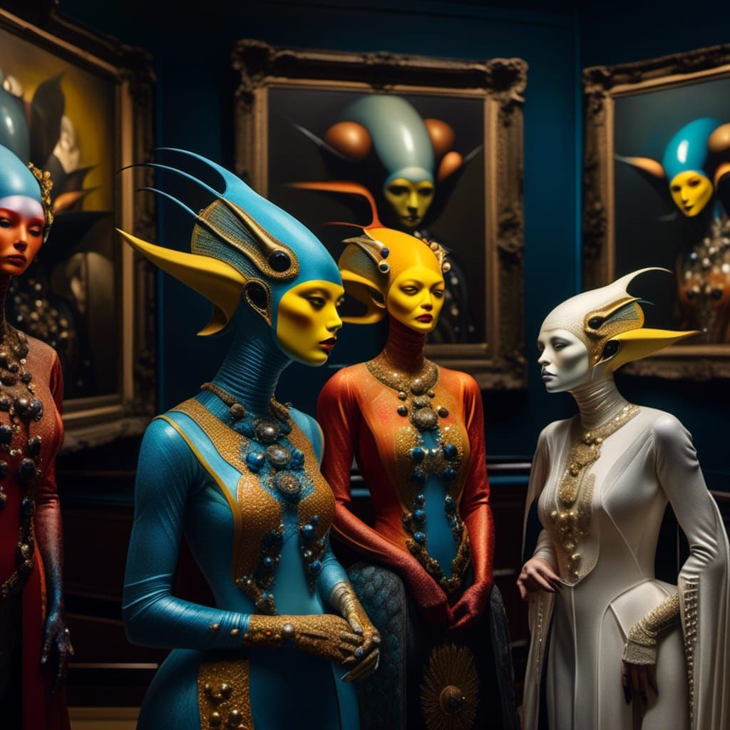 Abstract Alien Portrait in Hyperrealistic Matte Painting