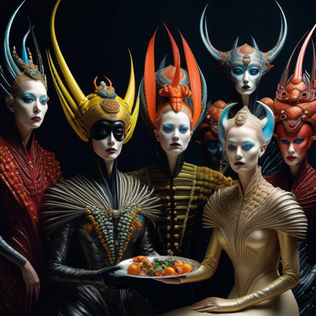 Abstract Alien Portraits in a Bizarre World