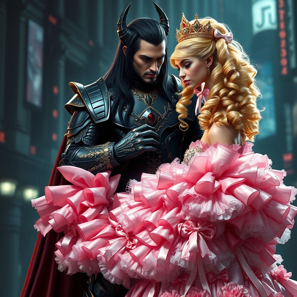 Demon King Buttons Princess's Wedding Dress