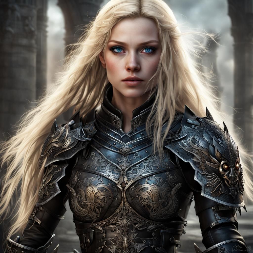 Warrior Woman: Half-Cat Hybrid with Daggers