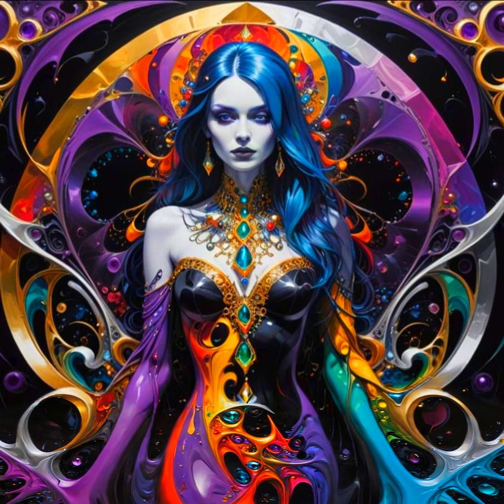 Vibrant Triadic Dreamscapes in Oil on Canvas