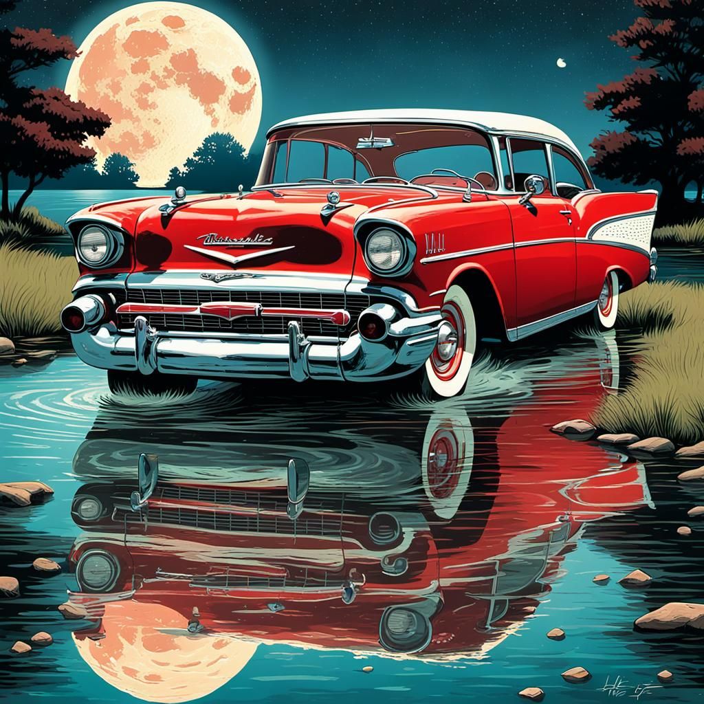 Vintage Romance of the '57 Chevy Comic Book Cover