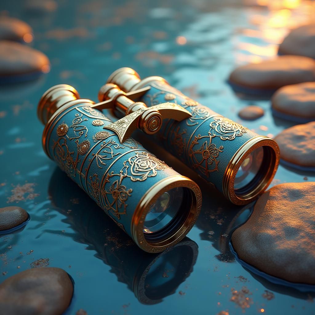 Mystical Runes Adorn Elegant Clockwork Binoculars