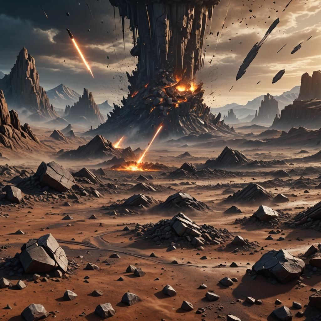 Meteoric Wasteland: A Fantasy Concept Art