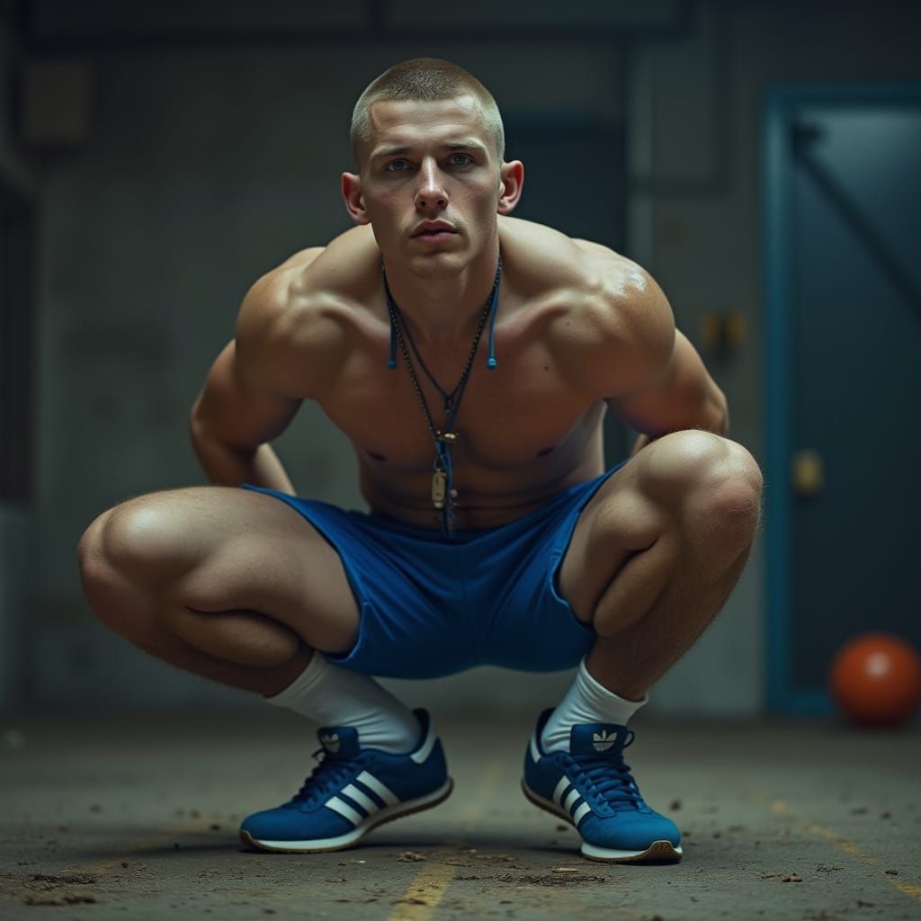 Tough British Chav in Cinematic Film Still