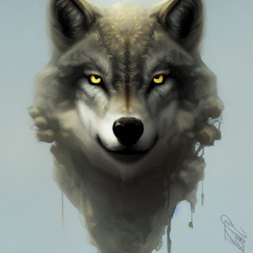 Mysterious Wolf in Sheep's Clothing Portrait