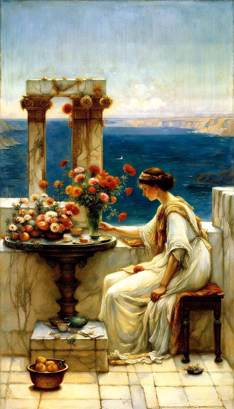 Classical Interior Scene in Academic Style