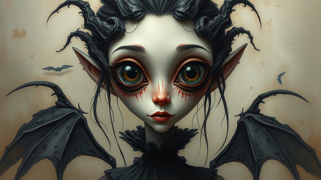 Ethereal Gothic Goddess with Alien Proportions