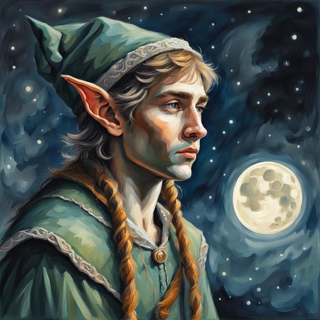 Portrait elf at night