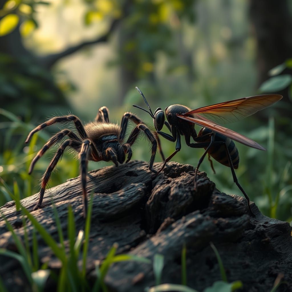 Spider vs Wasp an ancient rivalry