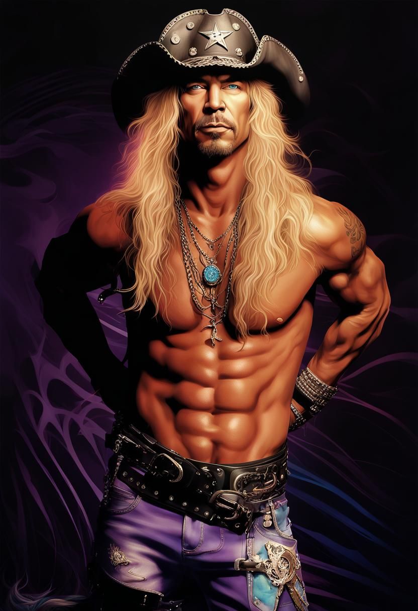 Hyperrealistic Portrait of Bret Michaels in Concert