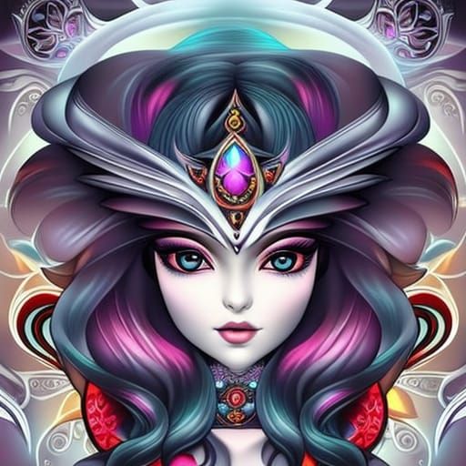 Anime Woman with Big Eyes in 3D Game Style