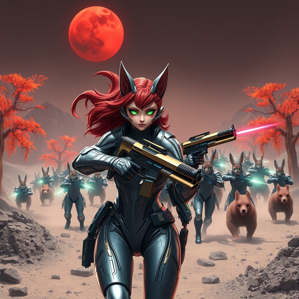 Fierce Demon Cat Woman Leads Rabbit Men into Battle Against ...