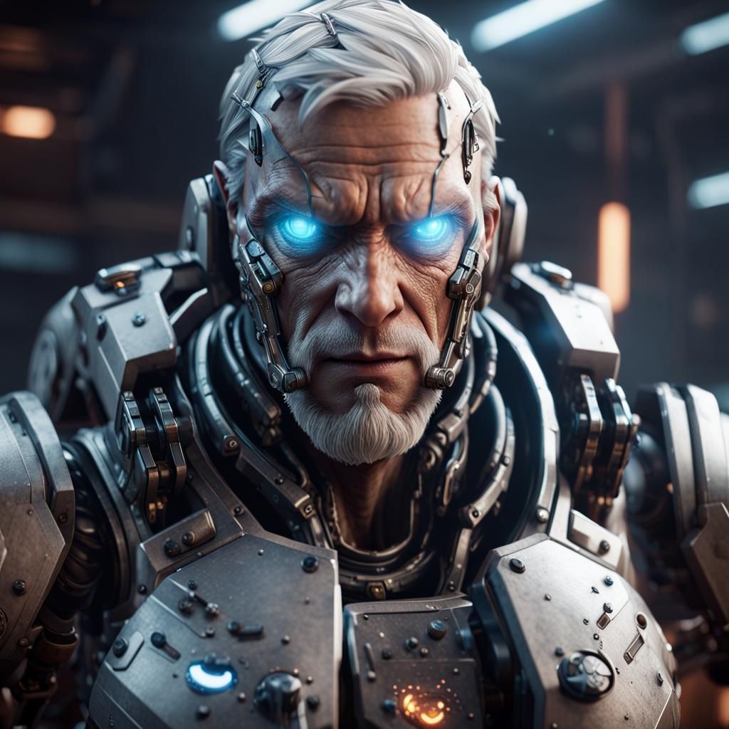 Technomage Scientist in 3D Game Cinematic Style