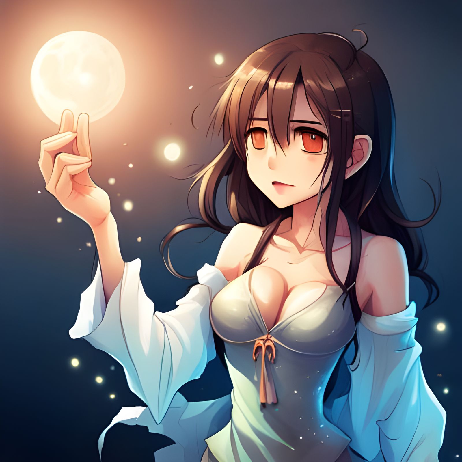 Glowing Water Nymph in Vibrant Manhwa Style