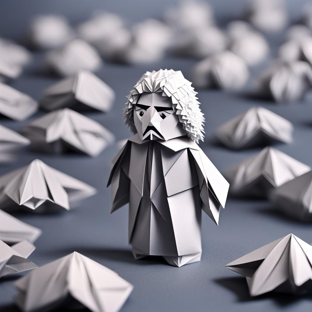 Origami Jon Snow Papercraft in 8K Resolution