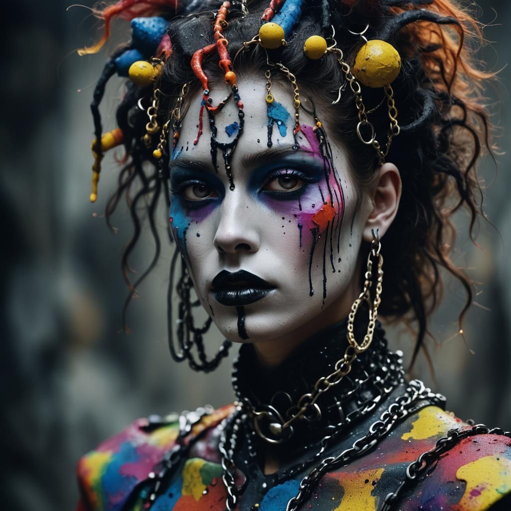 Surreal Fashion: Model in Vibrant Puffy Balenciaga Costume