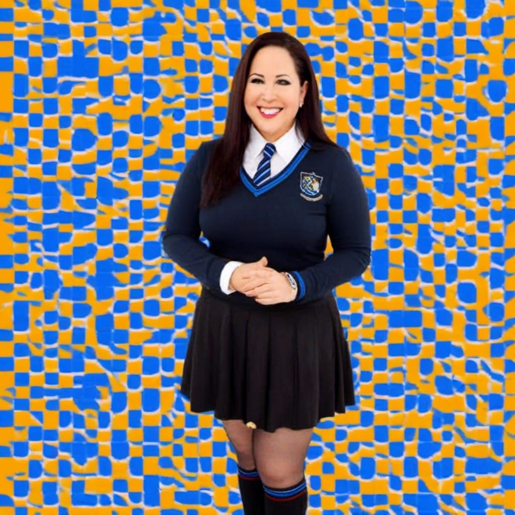 Ravenclaw Student Kat in Hogwarts Uniform