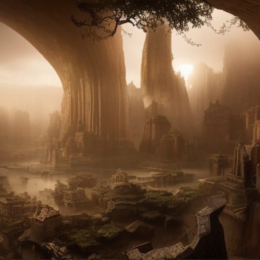 Epic Nude Figure in Dramatic Digital Painting