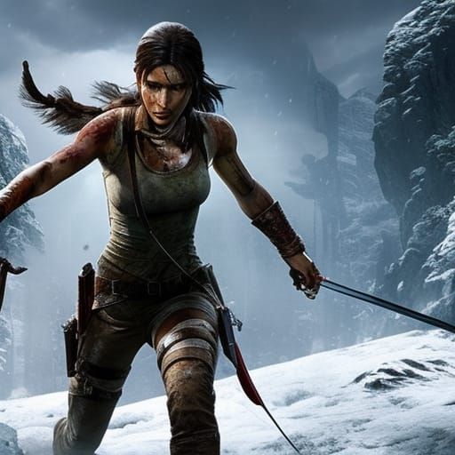 Cyberpunk Tomb Raider Portrait in 8K Resolution