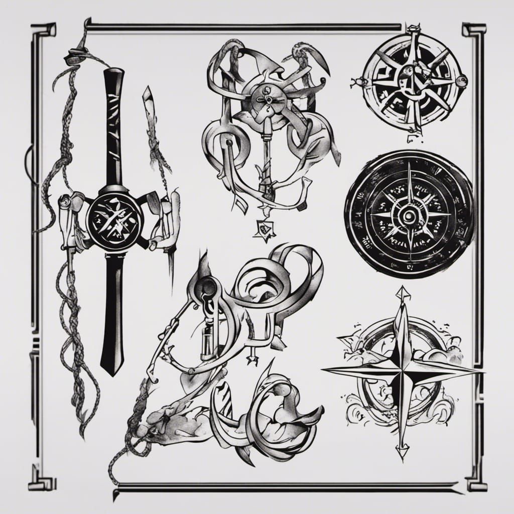 Nordic Tattoo Design Featuring Mjolnir and Vegvisir