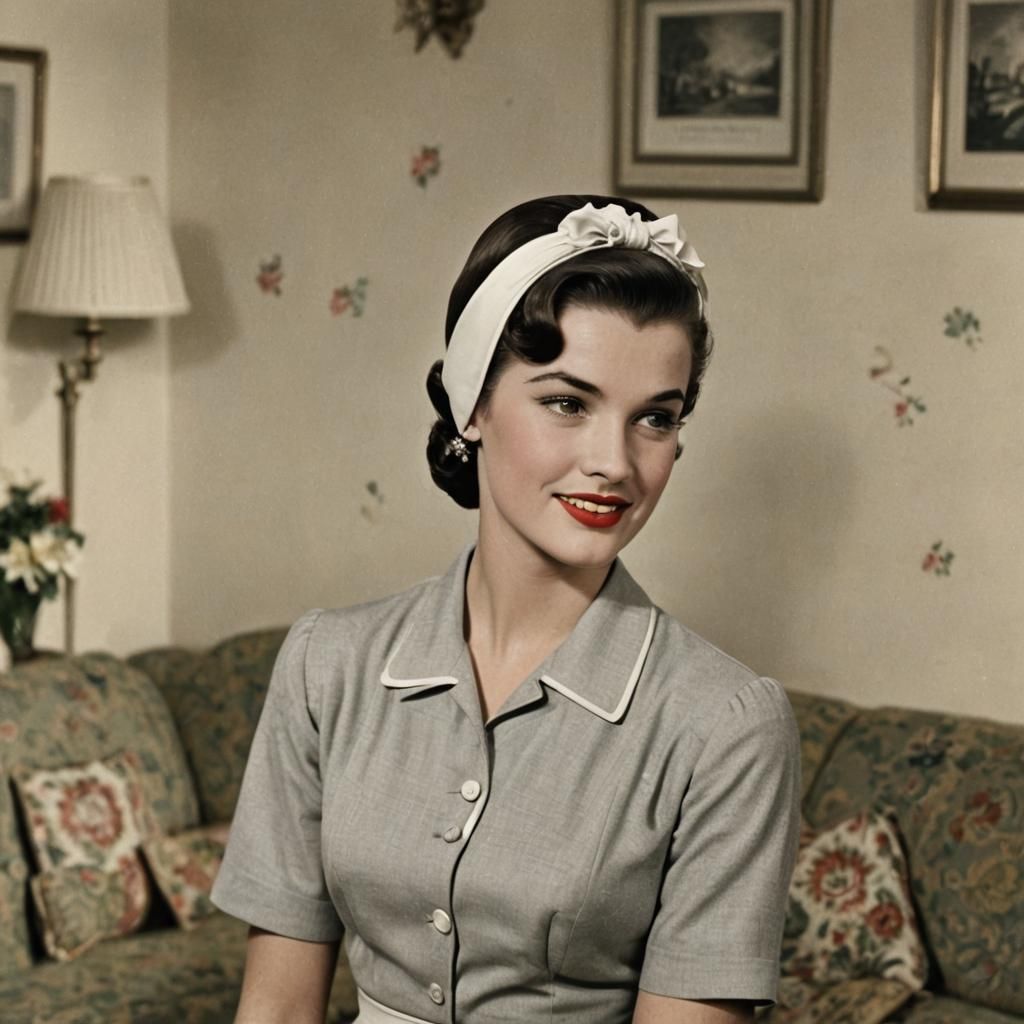 1950s Fashion: Young Woman with Pageboy Hairstyle