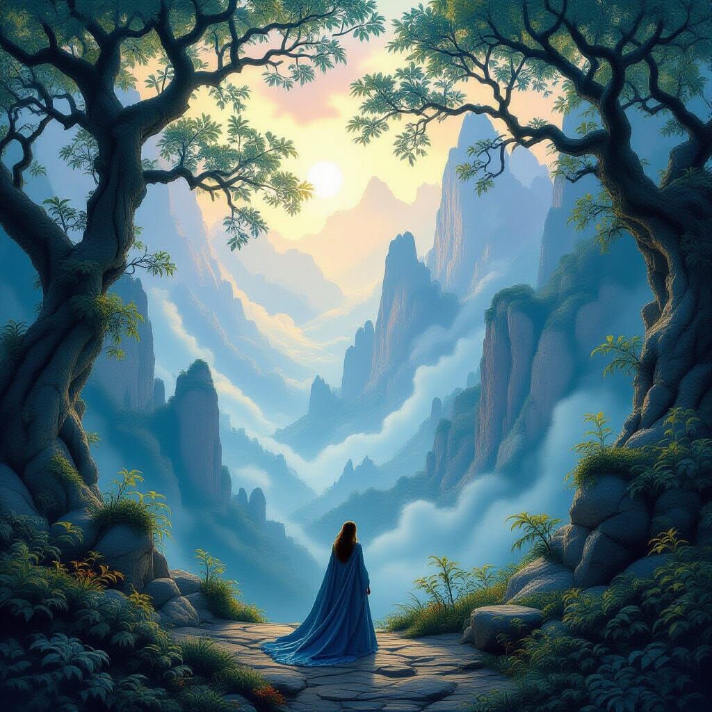 Ethereal Digital Matte Painting of Enchanting World