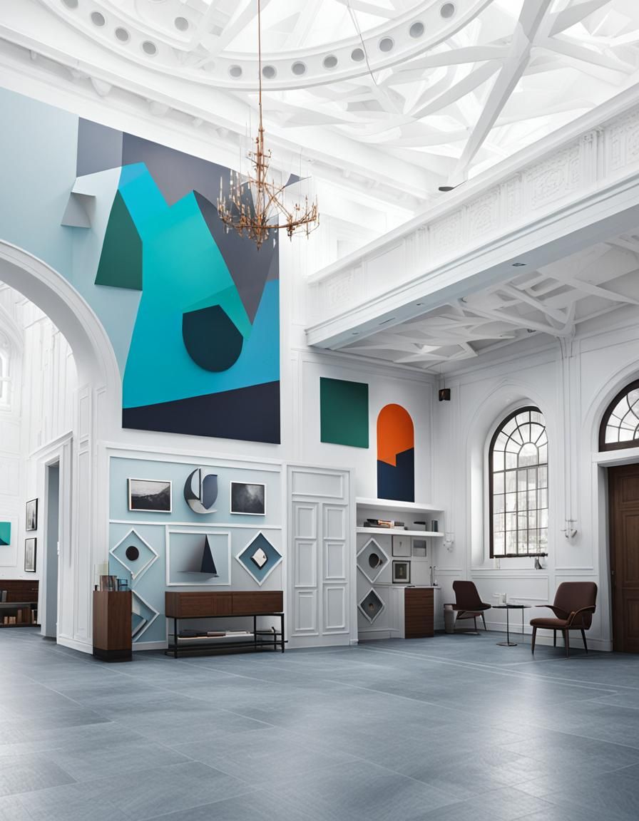 Minimalist Geometric Architectural Drawing in Pencil